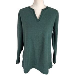 Denim & Co V Neck Pullover Tunic Cozy Soft Shirt